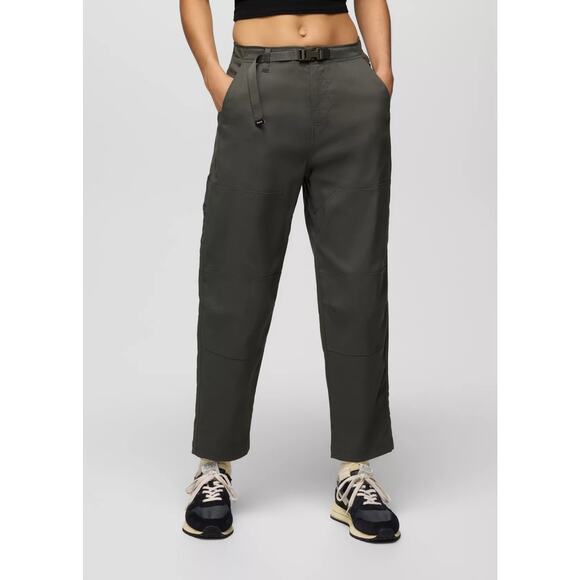 Prana Stretch Zion Cinch Pant Women's XS Spruce High Rise Tapered Leg UPF 50+ - Picture 1 of 13